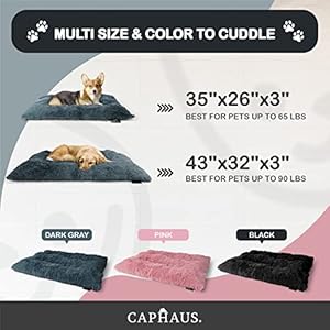 CAPHAUS-3543-Inch-Deluxe-Plush-Crate-Pet-Bed-Shaggy-Pillow-Dog-Bed-with-Anti-Slip-Bottom-Washable-Anti-Anxiety-Fluffy-and-Soft-Kennel-Pad-for-SmallMediumLarge-Dogs-in-Pink-Dark-Gray-Black - Cucciolini Doodles CAPHAUS-3543-Inch-Deluxe-Plush-Crate-Pet-Bed-Shaggy-Pillow-Dog-Bed-with-Anti-Slip-Bottom-Washable-Anti-Anxiety-Fluffy-and-Soft-Kennel-Pad-for-SmallMediumLarge-Dogs-in-Pink-Dark-Gray-Black