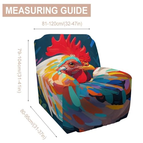 Housse de canapé extensible imprimée poulet | Revêtement durable inclinement