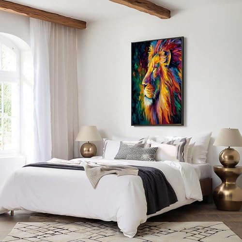 Cuadros de león modernos en lienzo de 60x80 cm para decoración de pared en salones 5