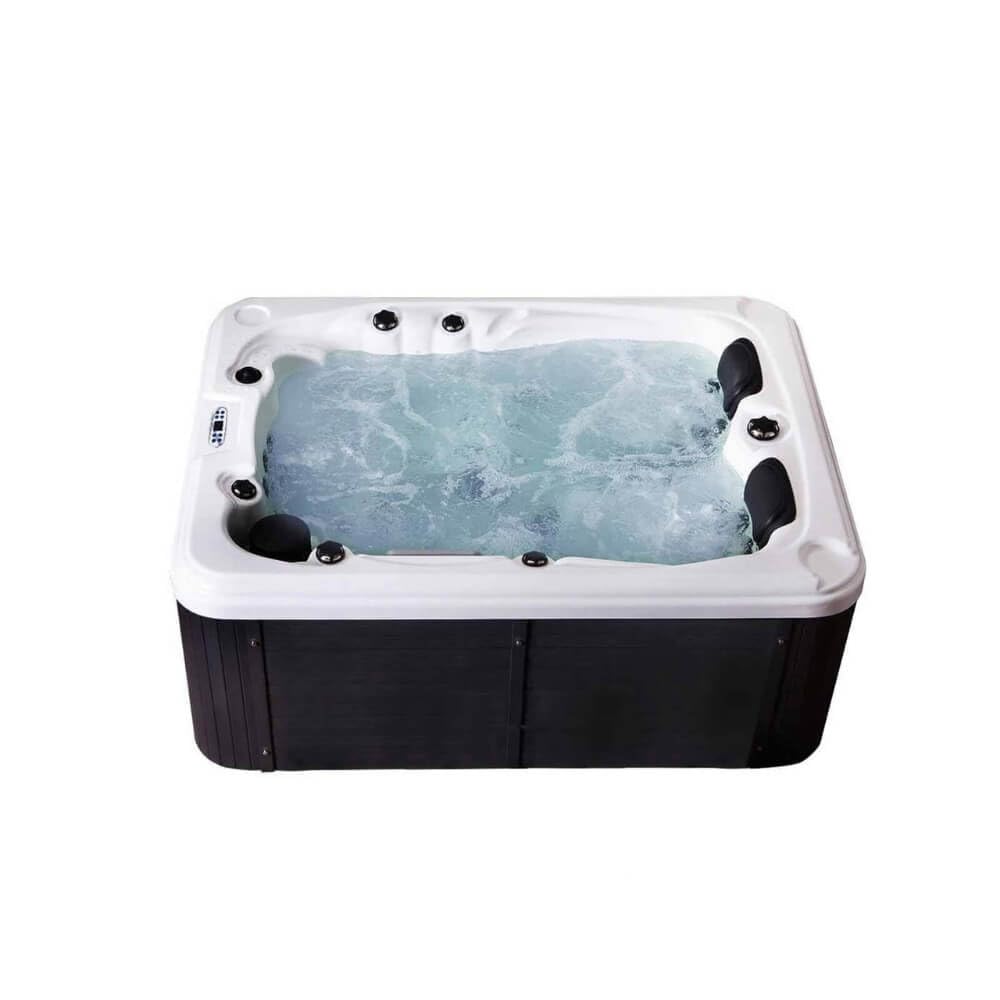 Home Deluxe - Bañera de hidromasaje Exterior - Beach Pure - Dimensiones: 210 x 155 x 83 cm - Incluye calefacción, 51 chorros de Masaje y 24 Fuentes de luz I Bañera de hidromasaje Exterior para 3