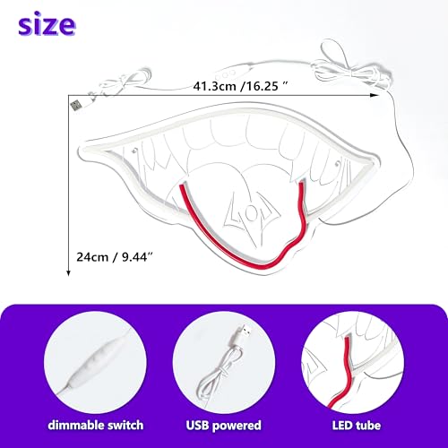 Image of Sukuna Neon Sign for Wall Decor JJK LED Neon Light Mouth of Sukuna Light for Anime Fans Japanese Decor Neon Signs