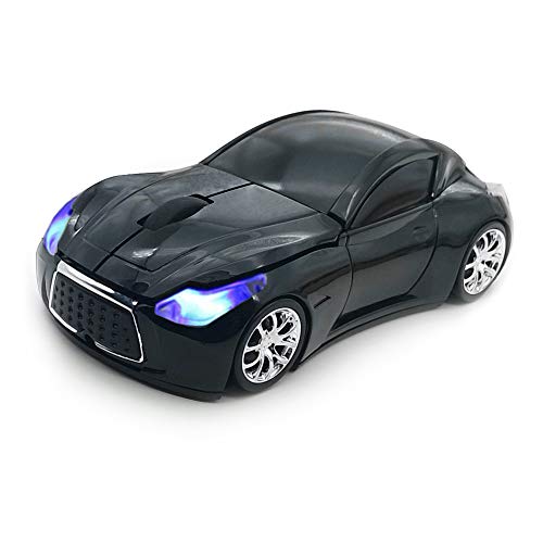 TDRTECH Wireless Car Mouse 2.4Ghz 3D DPI 1600 Cool Sport USB Gaming Mouse Mice for PC Computer Laptop Notebook Black
