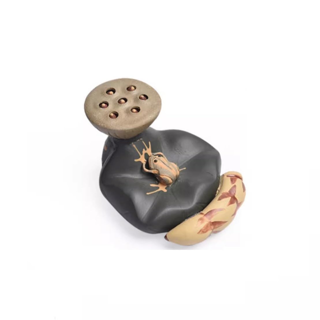 ENGENDER Kung Fu Tea Pet Purple Clay Kung Fu Tea Set Accessories Lotus Frog Cover Holder Pot Stand Pet Ornaments