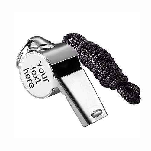 Silbato de acero inoxidable personalizado con cordón miniatura 1
