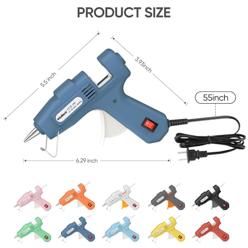 Image of ROMECH 20W Mini Hot Glue Gun with 30 Glue Sticks Set, Fast Preheating Hot Glue Gun Kit Heavy Duty Gluegun for Craft, DIY, Repairs (Blue)