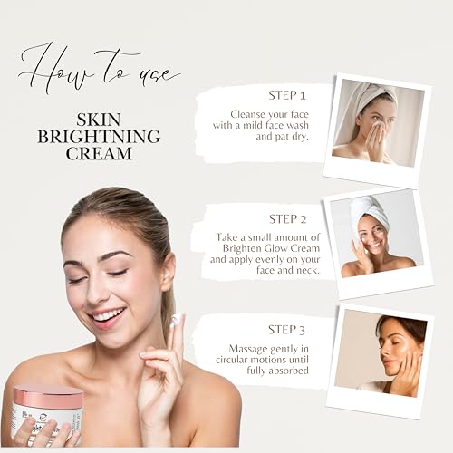 Image of Brighten Glow Skin Brightening Cream - Glutathione & Niacinamide Skin Brightener for Dark Spots, Pigmentation & Uneven Skin Tone - Radiance & Even Tone Face Cream I 50 g (Skin Brightening Formula)
