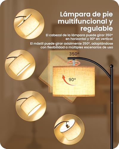Lámpara de pie con mesa de noche e interruptor de pedal para un dormitorio moderno 2