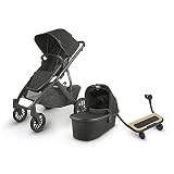UPPAbaby Vista V2 Stroller - Jake (Black/Carbon/Black Leather) + Piggyback for Vista & Vista V2
