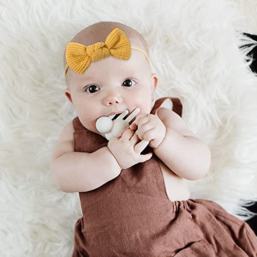 20Pcs 3.2" Baby Girls Waffle Headbands Hair Bows Stretchy Nylon Hairbands For Newborn Infant Toddler Hair Accessories #TOP3