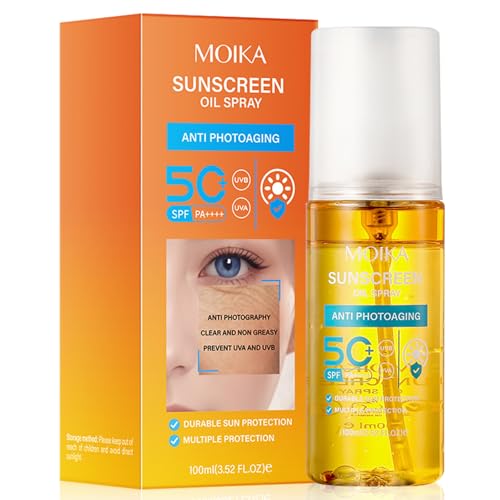 Protector Solar Spray Transparente SPF 50+, 100 ml Spray Protector Solar Corporal Facial Alta Protección, Wet Skin, Impermeable, Absorción Rápida, para Todo Tipo de Piel