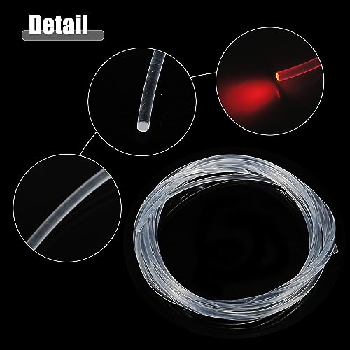 Image of ACROPIX 5mm 0.20 inch 5m 16.40ft Universal Glow Optic Fiber Cable Car Light Decoration Clear - Pack of 1