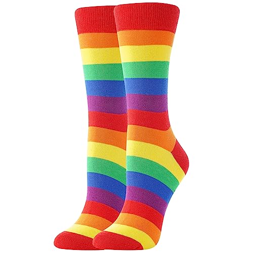 Pride Socks Rainbow Socks LGBTQIA, Colorful Funny Crazy Stripe Socks for Pride, Gay Lesbian Pride Gift Socks Unisex (as8, numeric, numeric_4, numeric_7, regular, regular, 1Pair-LOVEISLOVE)