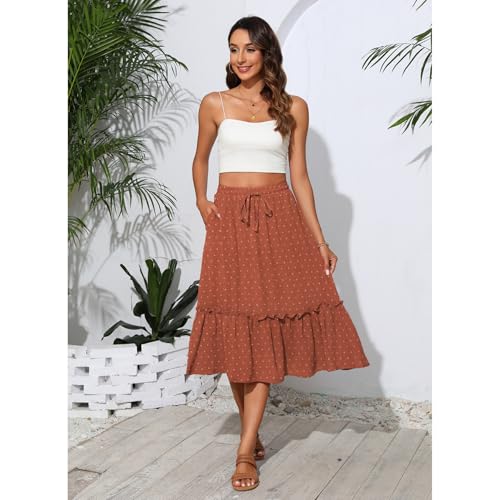 Image of Witsmile High Waist Tiered Skirts for Women Flowy Skirts for Women Long Length with Pockets 2026 Fashion Trendy