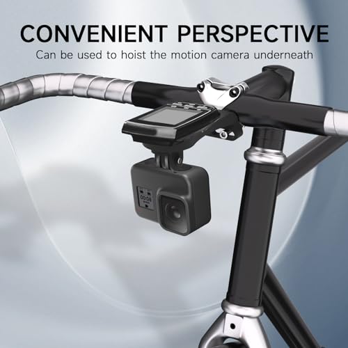 Image of Bike Computer Mount for Garmin - Out Front Bike Mount Holder Compatible with Garmin Edge Wahoo Elemnt Bryton Rider Stages Dash Hammerhead Karoo, for GoPro Action Camera and Bike Light Attachment
