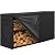 JJASMAMV Home Products 5ft Waterproof Firewood Rack Cover - Heavy Duty Black 600D Oxford Fabric - Indoor Or Outdoor Firewood Log Cover with Zipper & Velcro - Rack NOT Included - Black