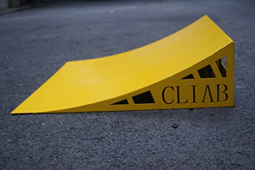 Cliab Multiuse Sports Ramp For Kids Made Of Metal With Load Capacity Of 300 Lb For Skateboard, Scooter, Dirt Bike, Bicycle, Rc Car, Ripstik, Bmx Jump, Kicker Ramp, Balance Bike, Yellow Color One Piece #TOP3