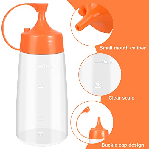Naapesi 3 PCS Plastic Squeeze Bottles, 300 ml Squeeze Condiment Bottle with Cap and Scale, Squeeze Sauce Dispensing Bottles - Image 4