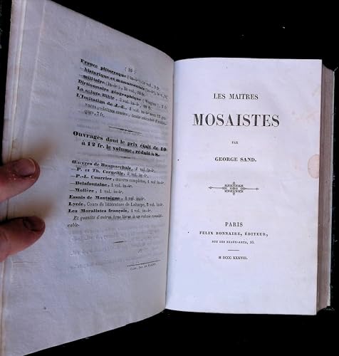 livre Œuvres de Georges Sand XX Les maitres mosaistes