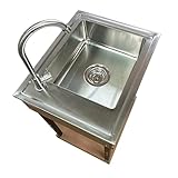 アイガーデン(igarden) 屋外 ガーデンシンク 流し台 ナチュラル 5040 高さ75×幅50×奥行40cm 手作りシンク 1mm厚みSUS304ステンレス鋼使用 サビに強い 手洗い アイガーデンオリジナル 人工木収納庫 組み立て式 蛇口 下水配管 アイウッド人工木製 ハンドメイド 家庭菜園 14527 (ナチュラル, 幅50cm)