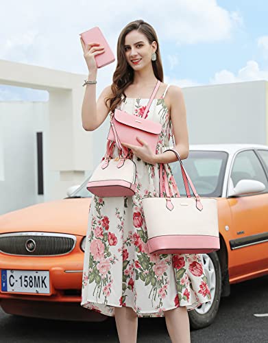 4Pcs Women Fashion Handbags Purses Wallet Tote Shoulder Bags Casual Crossbody Bags, Best Valentine's Day Gift For Ladies Girls, Satchel Purse Set 4Pcs #TOP6