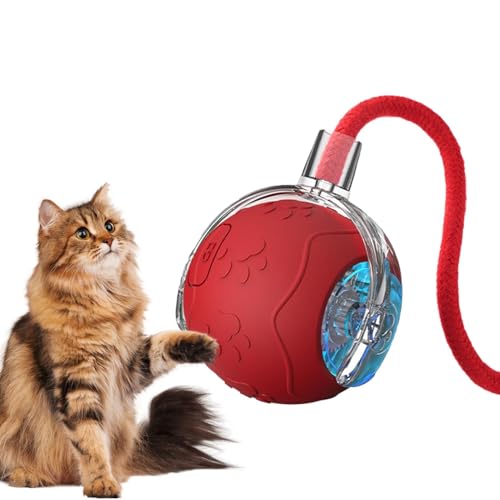 Rolling Ball Cat Toy, Intelligent Sensing Toy, 2.24inch Rechargeable Pet Ball, Interactive Puzzle Design, Engaging Chases Fun, P