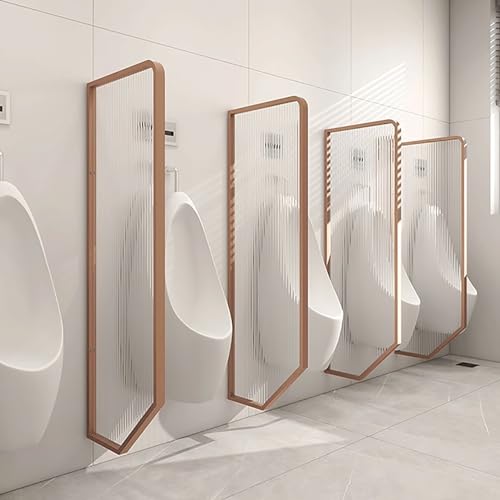 Pantalla de privacidad para urinario de pared de vidrio translúcido para baños públicos 5