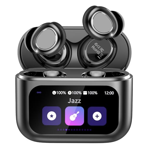 ZYHKON Sleep Earbuds Bluetooth in Ear Touch Screen Sleep Headphones Small Design Mini Sleep Earbuds for Side Sleepers 48H Playtime Sleep Earphones Clear Calls Darkblack