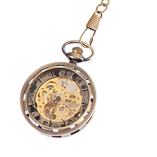 NICERIO Relógio de Bolso – Relógio Masculino de Aço Inoxidável Quartzo com Corrente Vintage de Bolso