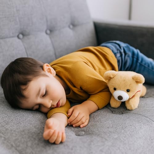 Image of Plush Sleepy Bear Stuffed Toy, 20 cm, Soft Velvety Material Brown