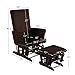 Costzon Baby Glider and Ottoman Cushion Set, Wood Baby Rocker Nursery Furniture for Napping, Nursing, Reading, Upholstered Hoop Glider & Ottoman Comfort Nursery Chair w/Padded Armrests (Brown)