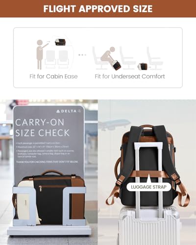 LOVEVOOK Travel Backpack For Women/Men, 50L Carry On Backpack, Flight Approved Personal Item Travel Bag, Large Travel Essentials Water Resistant Daypack Weekender Bag Fits 18" Laptop With 3 Cubes3