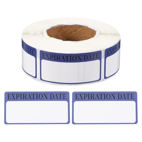 PATIKIL 500�� �L���������x���X�e�b�J�[ ���[�� 5 x 2.5 cm ���O���\�ȍ݌Ƀ��x�� �ڒ��ܕt���H�i���x�����[�� �݌ɊǗ��ƐH�i�e��̃}�[�L���O�����p �u���[ ��