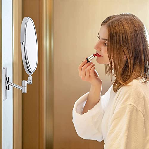 Miroir de maquillage mural pivotant miroir de courtoisie double face salle de bain 8 pouces - 5