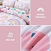 A Nice Night Lightweight Soft Cartoon Rainbow 6Pcs Twin Comforter Sets, Love Hearts Printed Bedding Set for Boys Girls,White #4