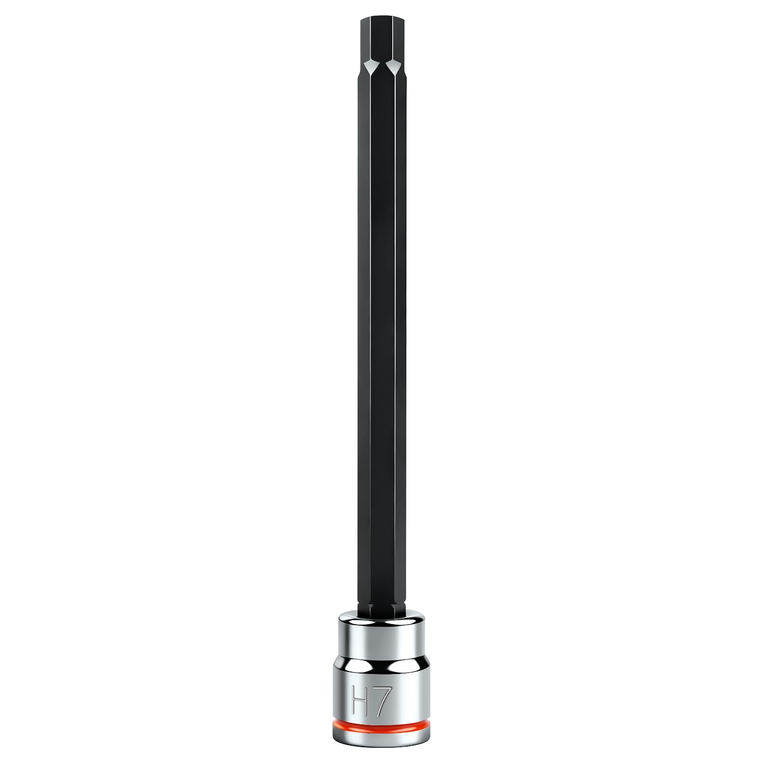 3/8 Inch Drive Long Hex Bit Socket, H7, Full Polished, Premium CR-V &amp; S2 Alloy Steel Head Made for Auto/Mechanical