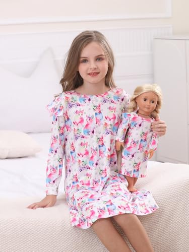 Bow Dream Toddler Girls Casual Party Dress Cute Cartoon Kids Dress Party Birthday White Cat2