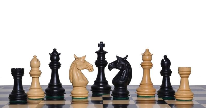 Pièces d'échecs en buis ébène Meghdoot jeu d'échecs de collection
