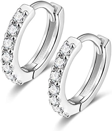 Top Upper Ear Cartilage Earrings Hoops Hinged Clicker 925 Sterling Silver Small Tiny Huggie Hooped Earrings Sleeper