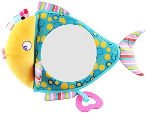 ベビーカーミラー ベビーカーバックシートミラーフィッシュぬいぐるみ形調節可能な子供幼児ビューモニター便利な車のアクセサリーベビーケア カーアクセサリー 引き出物