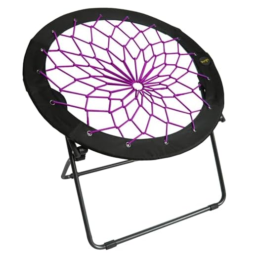 Zenithen Limited Foldable Bunjo Bungee Chair for Dorms, Living Rooms, Bedrooms, Camping, Gaming & Lounging, Plum (Pack of 1)