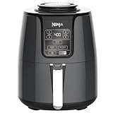 Ninja 4 Qt Air Fryer - Ceramic Coated Nonstick Basket with Crisper Plate - Healthy Cooking with 75% Less Fat - Airfry, Reheat, Dehydrate - Countertop Kitchen Appliance (Black)