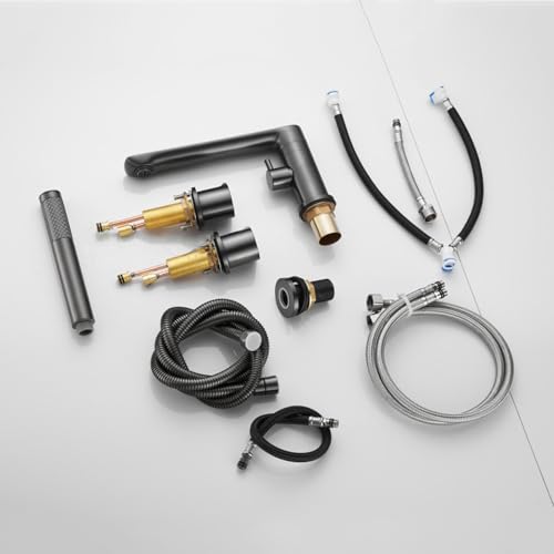 Mélangeur de douche 2 modes avec commande double lever et bec rotatif 360° - 5