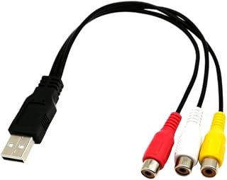 USB-RCAケーブル USBオス to 3RCA RGBビデオ AVコンポジット変換アダプタ TV PC DVR対応 ケーブル コード [並行輸入品]