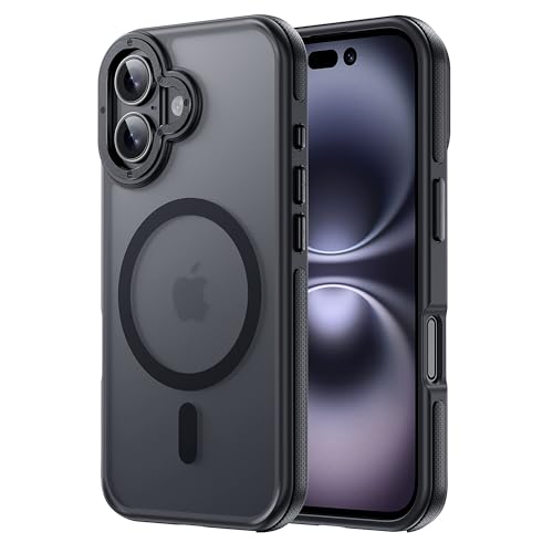Tigowos Compatible with iPhone 16 Plus Bumper case Fits MagSafe 10FT Drop Resistant Matte Skin Feeling Shockproof Back Cover Fits iPhone 16 Plus Phone Cases 6.7", Matte Black Bumper
