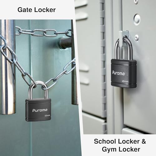 Puroma KL40D 2 Pack Keyed Padlock With 3 Keys Alike, 1.1 Inch Locker Lock 40Mm Heavy-Duty Locks For Gate Fence Hasp Cabinet Toolbox School Gym Locker thumb #6