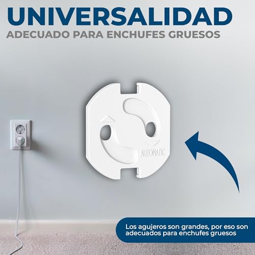 Hoffenbach 20x Protector de Enchufes para Bebés – Tapas de Seguridad Infantil para Enchufes – Protección para Bebés en el Hogar – Protectores de Enchufes con Giro – Seguridad en Casa – Blanco - Imagen 5