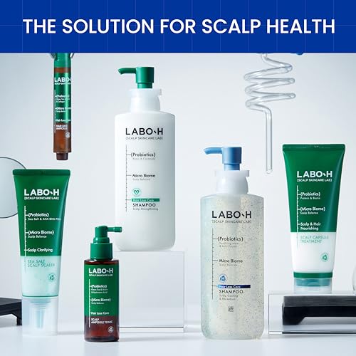Image of LABO.H No Sebum Shampoo | Korean Scalp Care, Instant Cooling | for Oily Scalp Exfoliator, Soothing | Korean Shampoo for Hair Loss with Rosemary and Caffeine 13.5 Fl. oz.