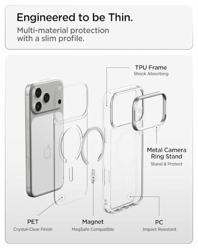 Spigen Ultra Hybrid Optik S MagFit Case for iPhone 17/18 Clear Silver - Image 5