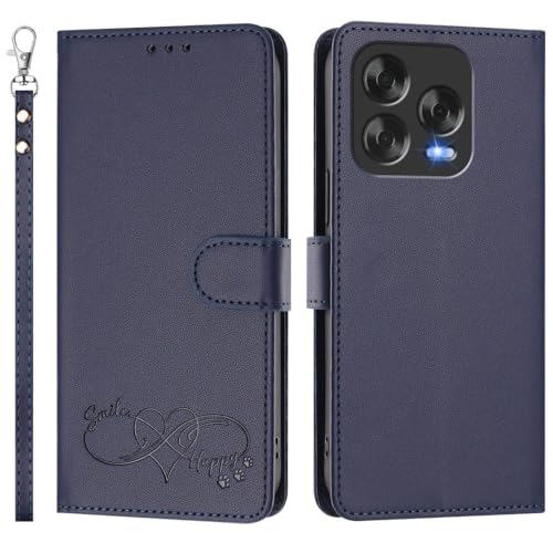 ZTE Blade A73 4G étui bleu foncé pratique pour ranger ses cartes en déplacement urbain