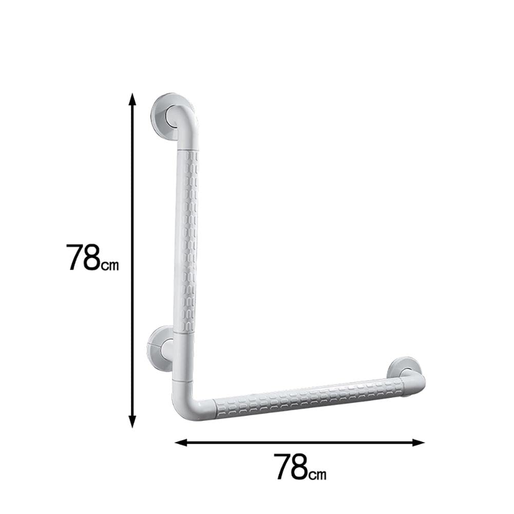 asidero de ducha, Barra de Agarre de Acero Inoxidable con Acabado Chapado en Plástico Pasamanos de Pared de 90 Grados Barandilla de Seguridad Tipo L for Personas Mayores con Discapacidad (38x38cm, 48x